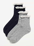 L'image numéro 1 présente Chaussettes à bordure en dentelle pour femme (paquet de 2 paires)