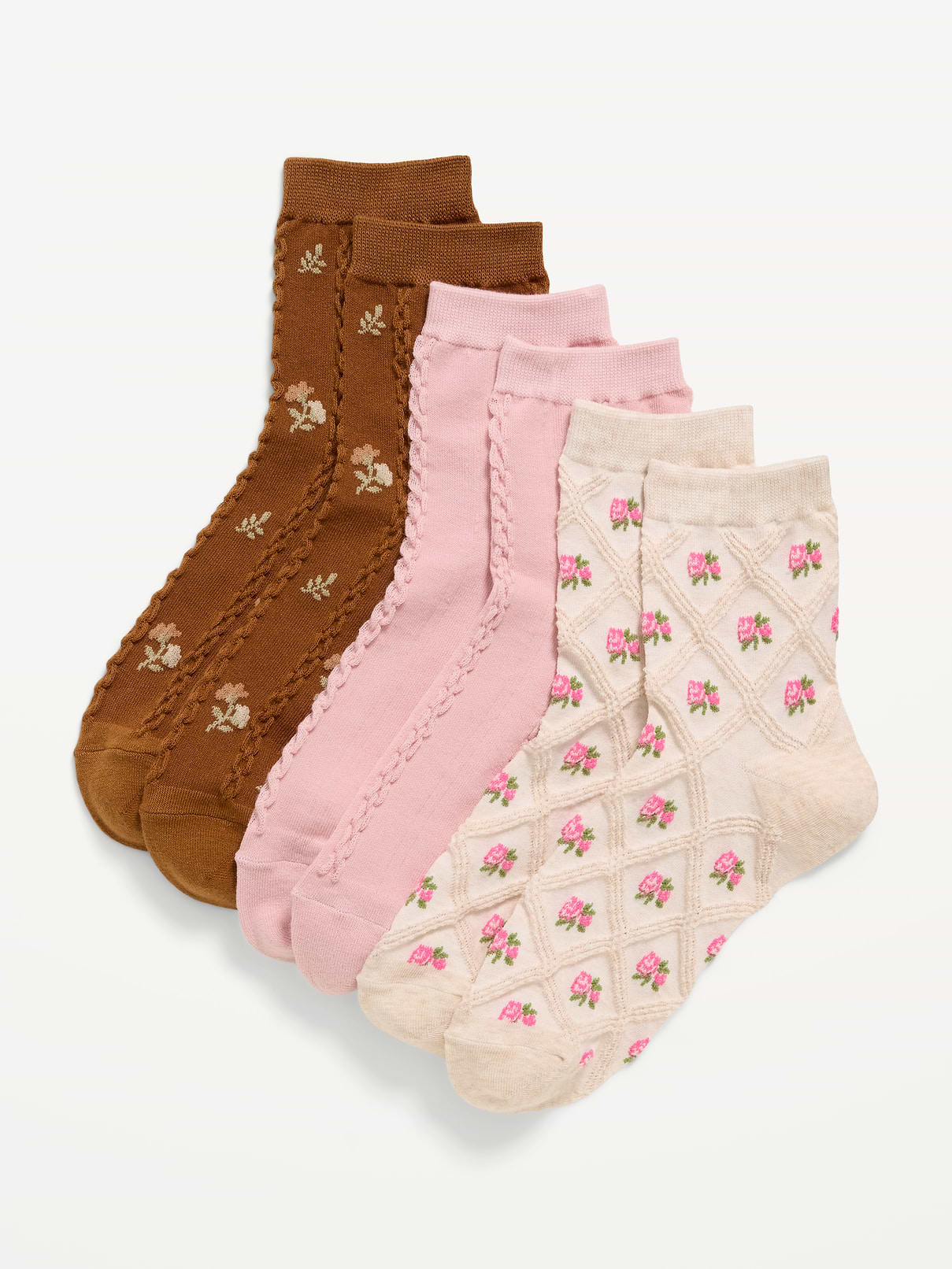 Image number 1 showing, Textured Quarter Crew Socks 3-Pack for Women
