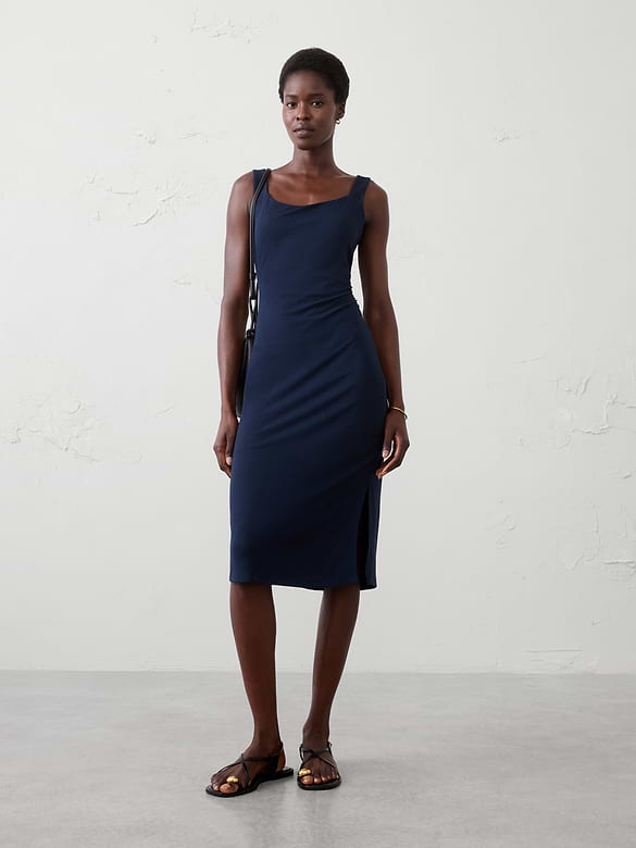 Soft Knit Below-Knee Dress