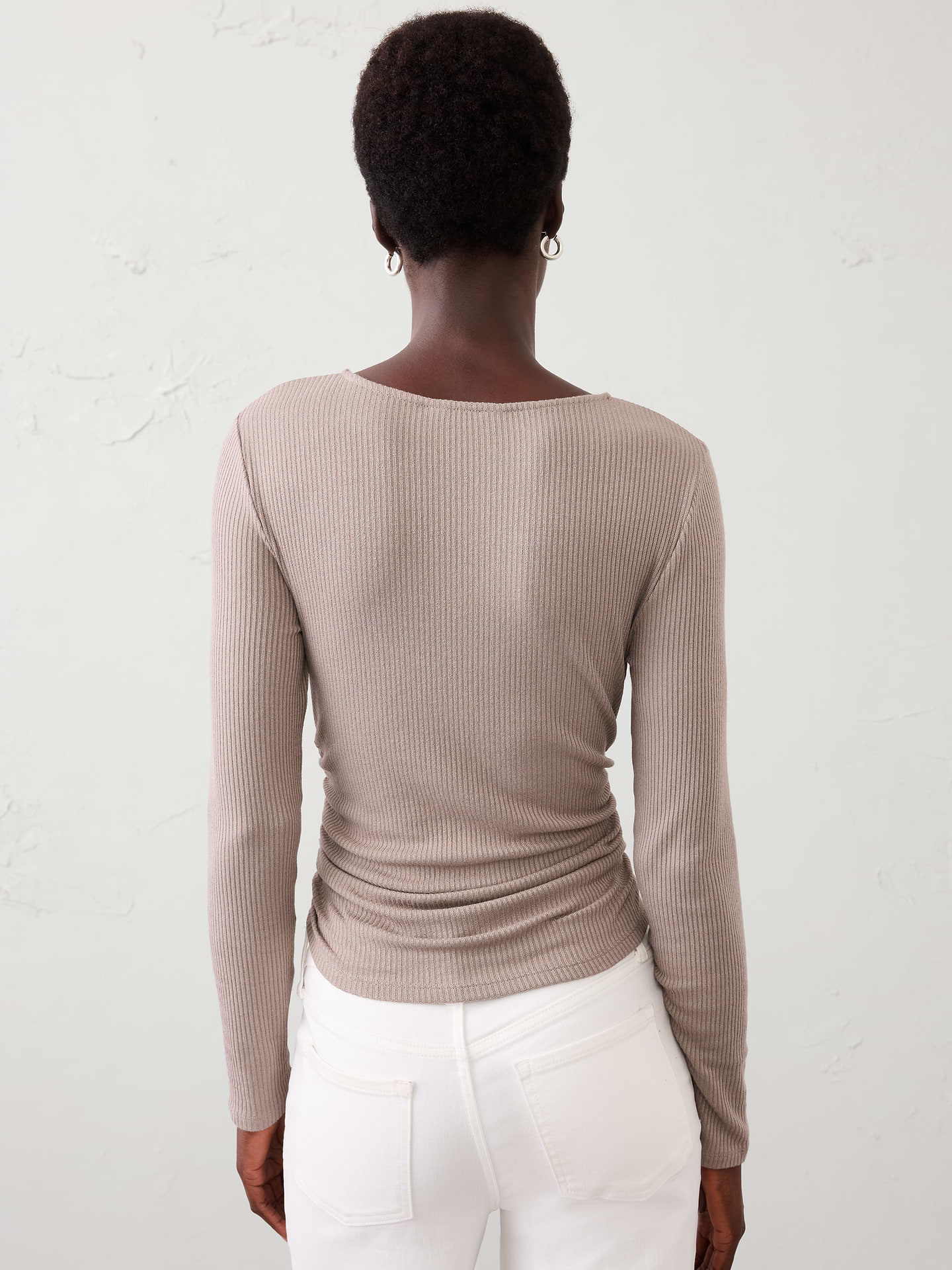 Image number 2 showing, Soft Luxe Ribbed Shirred-Waist Top