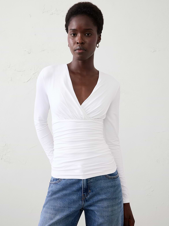 Soft Stretch Shirred Top