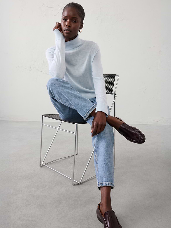 Merino Wool Turtle-Neck Sweater