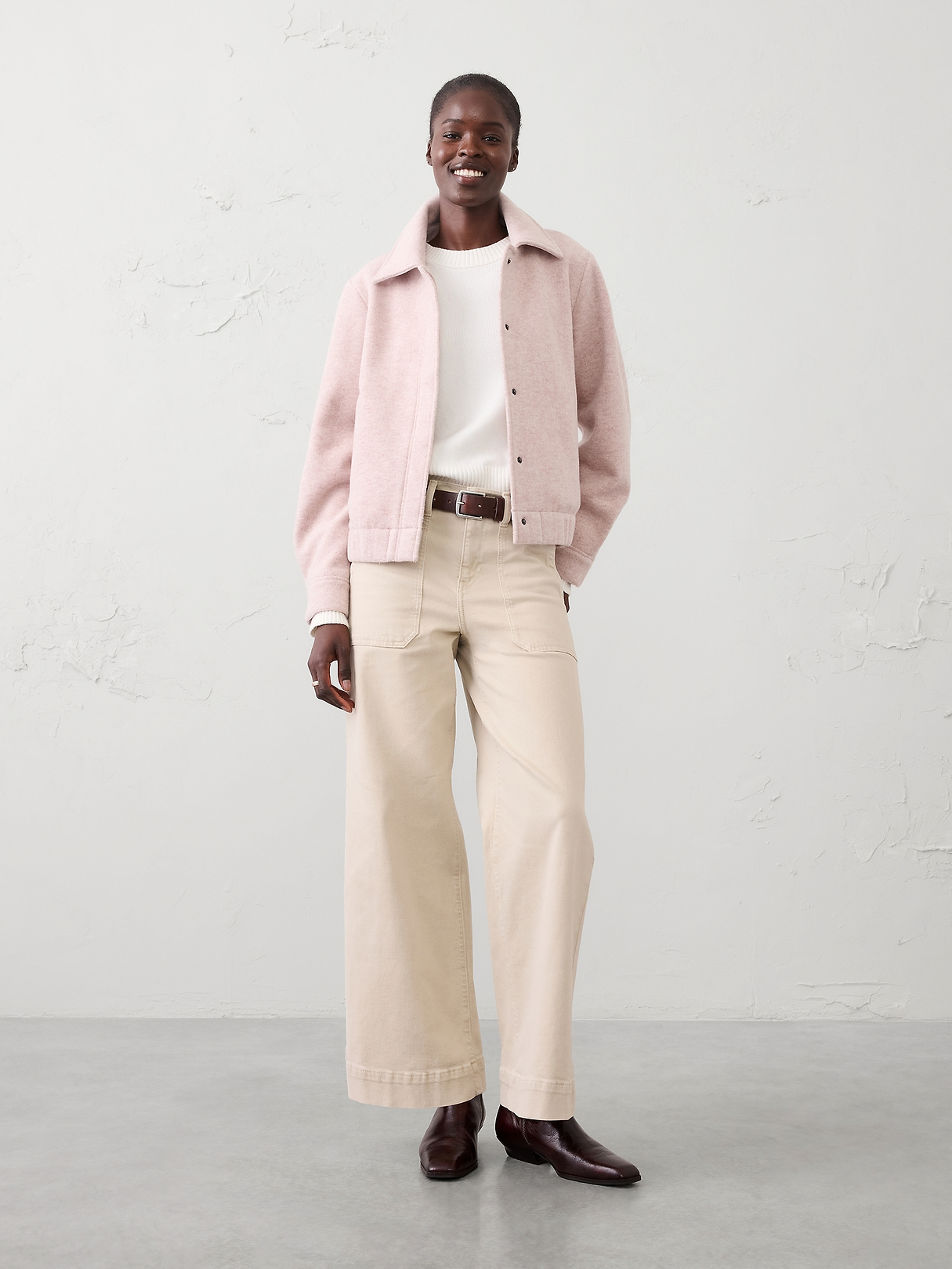 Knit Melton Short Jacket | Banana Republic Factory