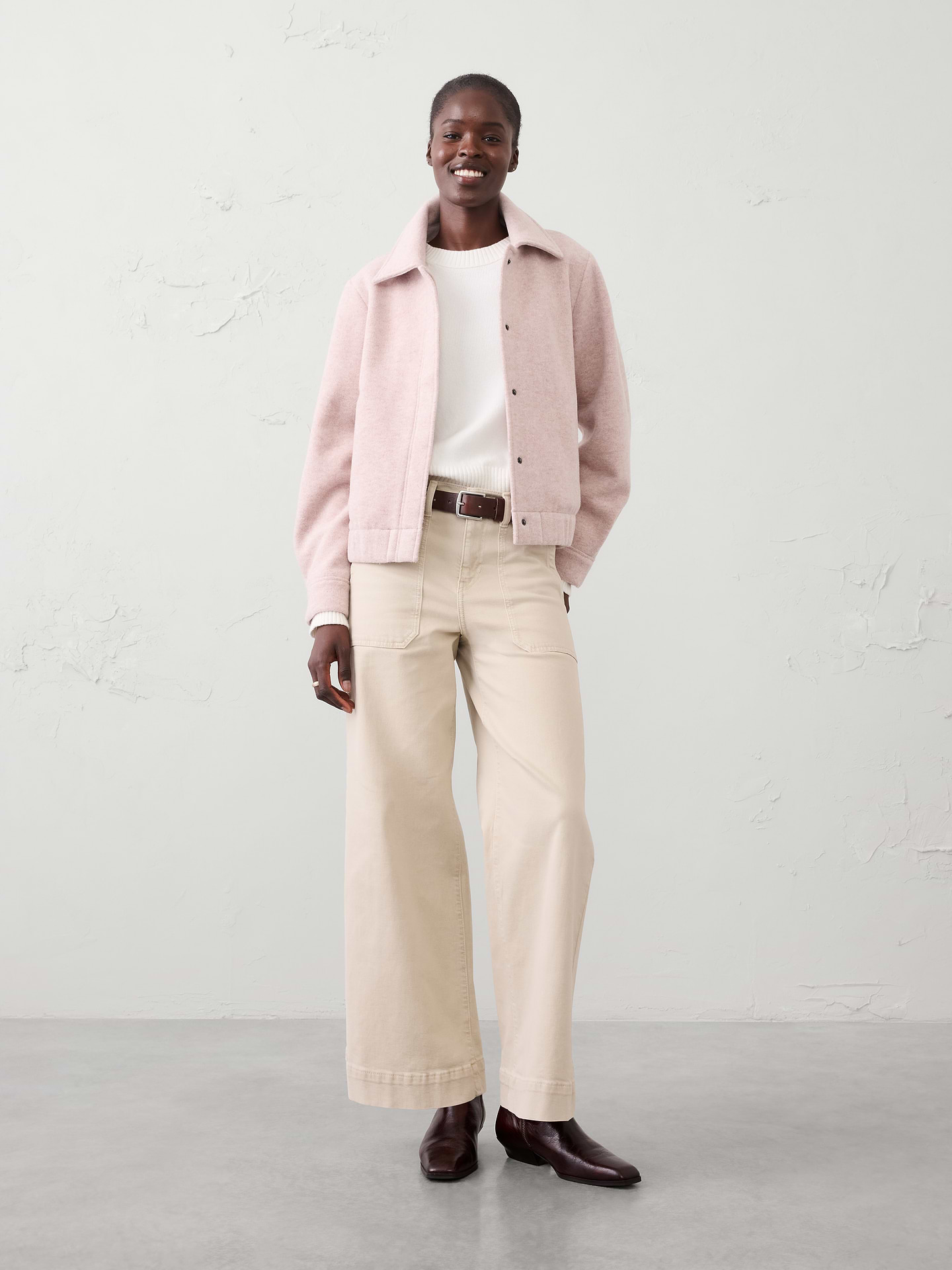 Image number 1 showing, Knit Melton Short Jacket