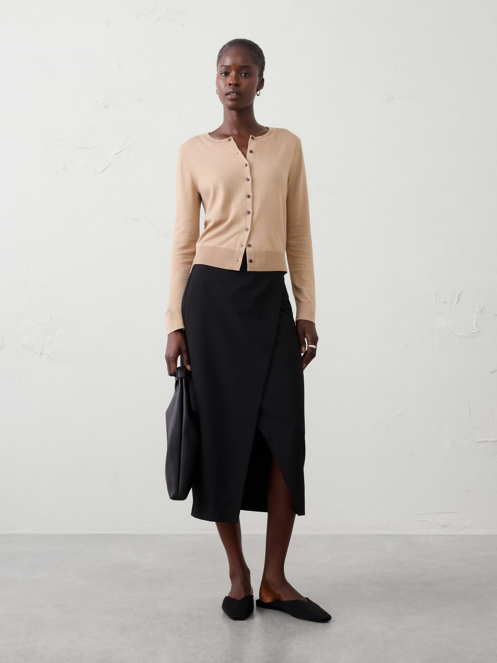 Image number 1 showing, Split-Front Midi Skirt