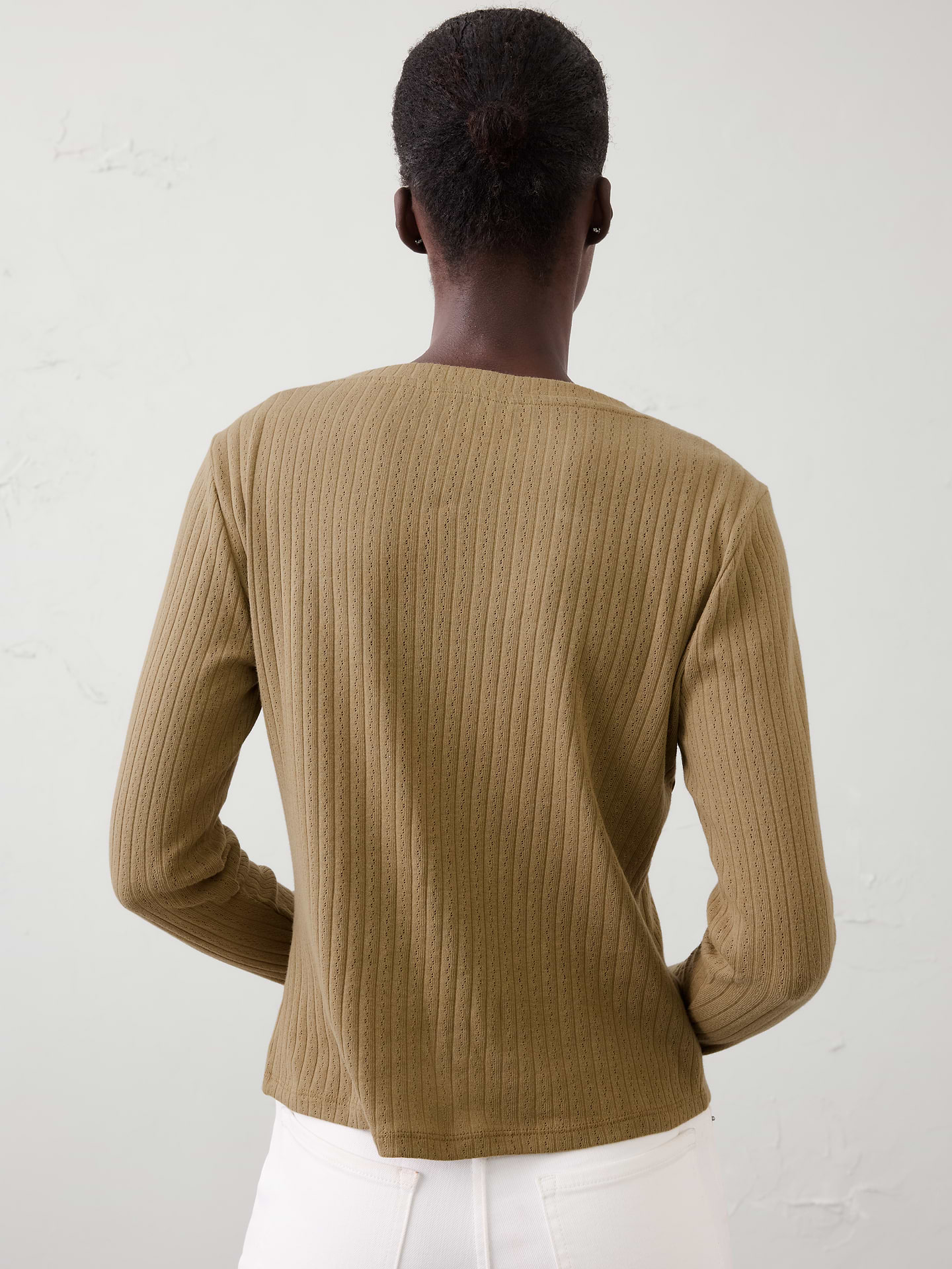 Image number 2 showing, Pointelle Ribbed Cardigan
