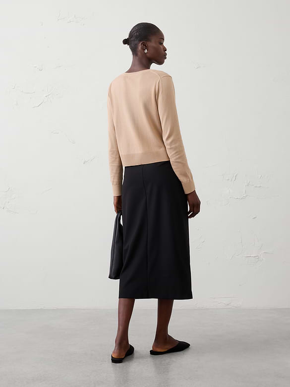 Split-Front Midi Skirt
