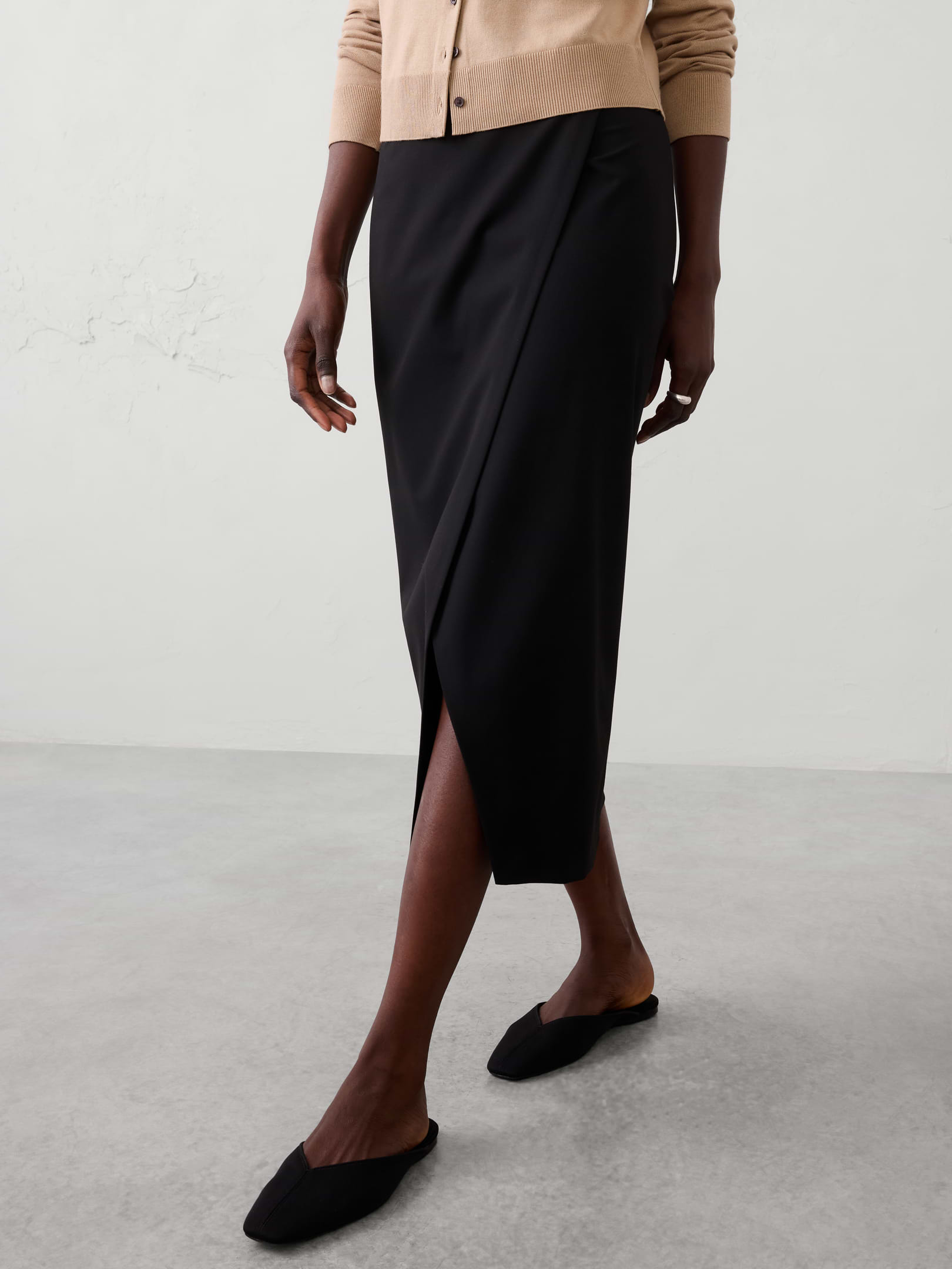 Image number 3 showing, Split-Front Midi Skirt