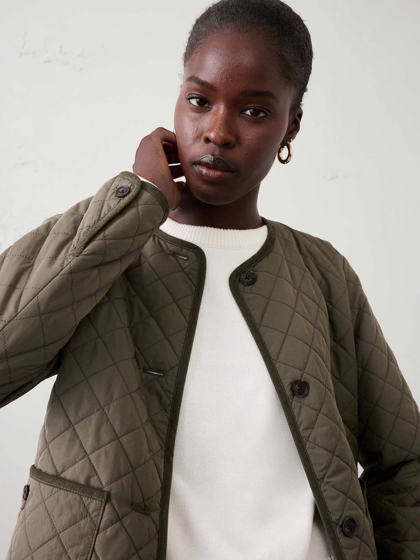 Image number 3 showing, Quilted Cropped Jacket