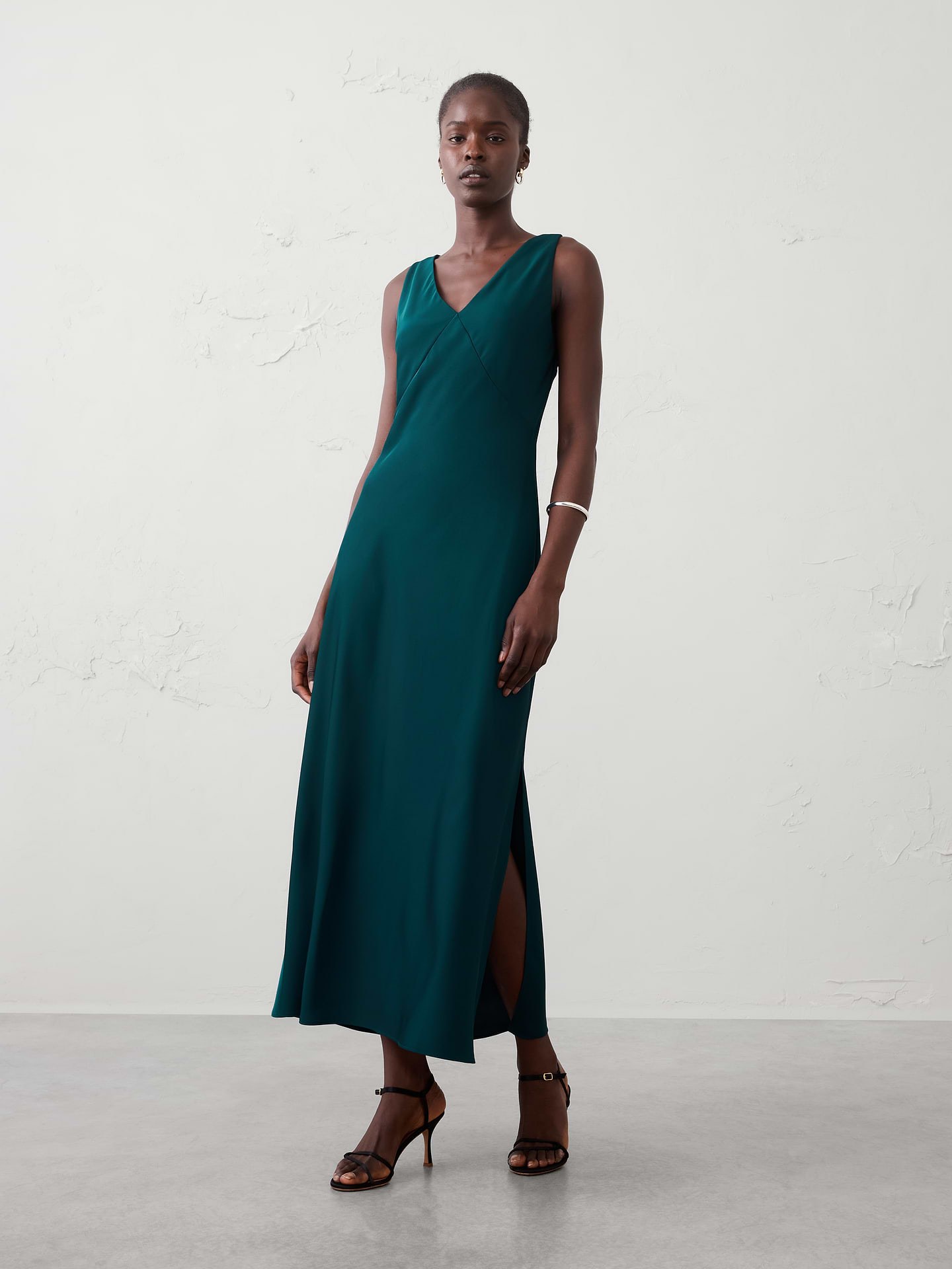 Image number 1 showing, Bias-Side Slit Maxi Dress