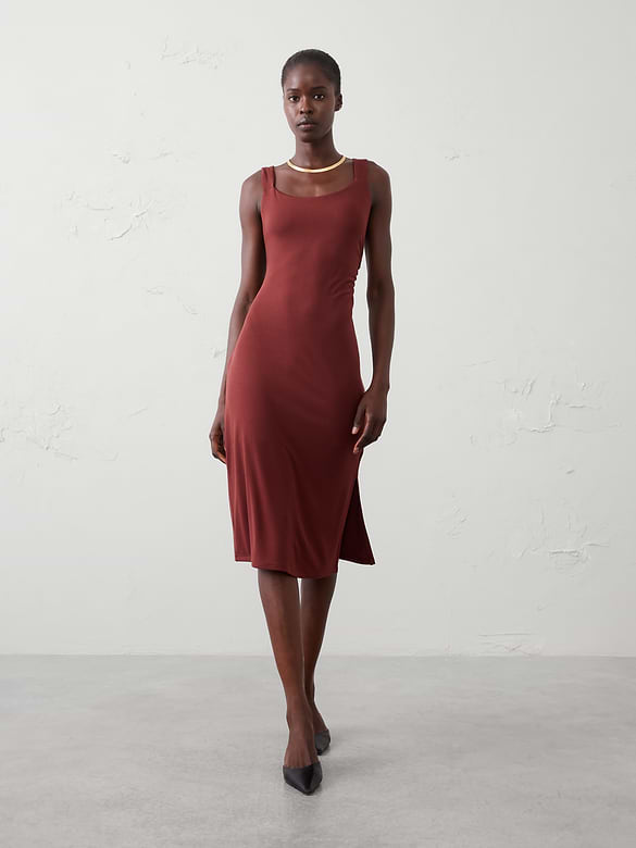 Soft Knit Below-Knee Dress