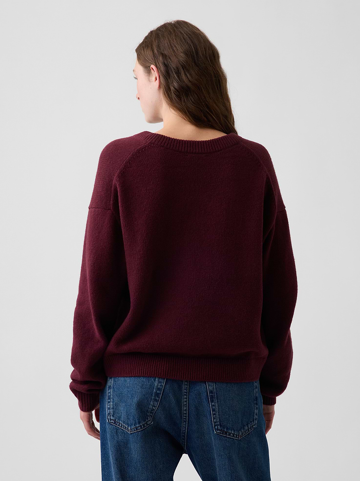 Image number 3 showing, CashSoft Oversized V-Neck Sweater
