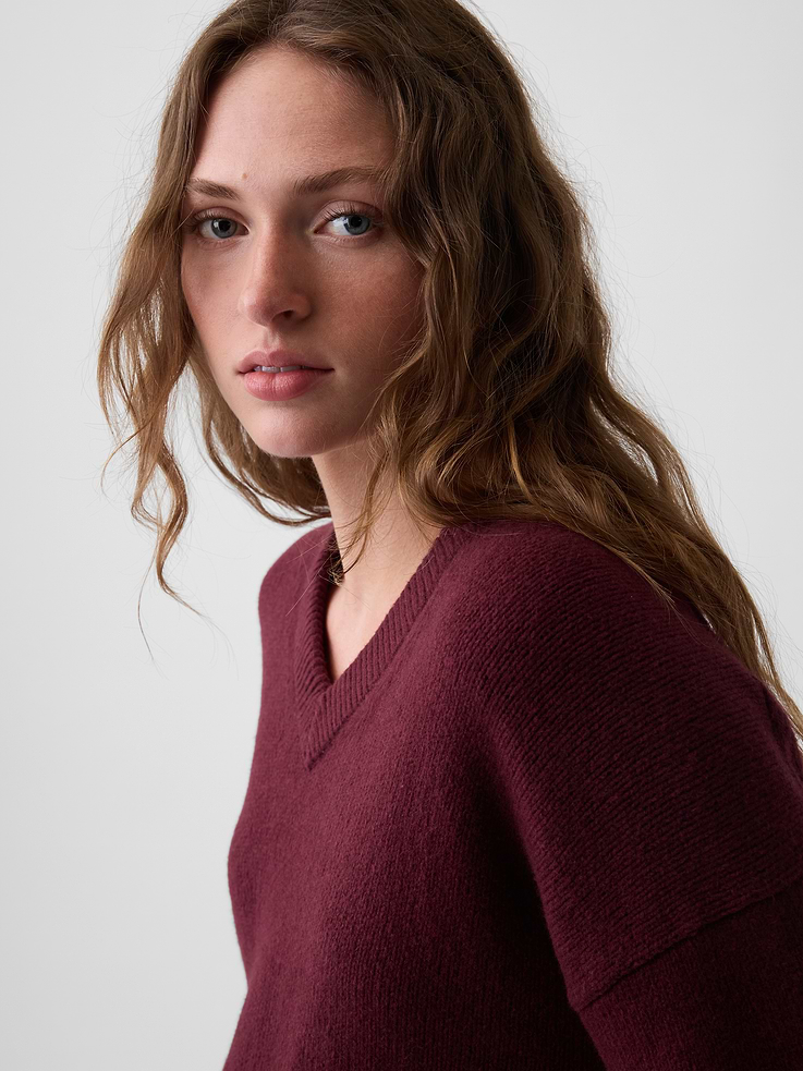 Image number 5 showing, CashSoft Oversized V-Neck Sweater