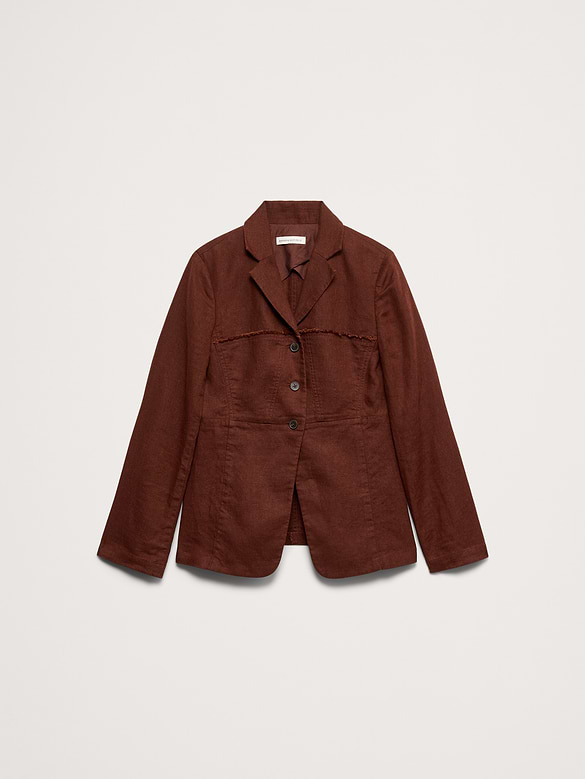 Fringe Linen Blazer