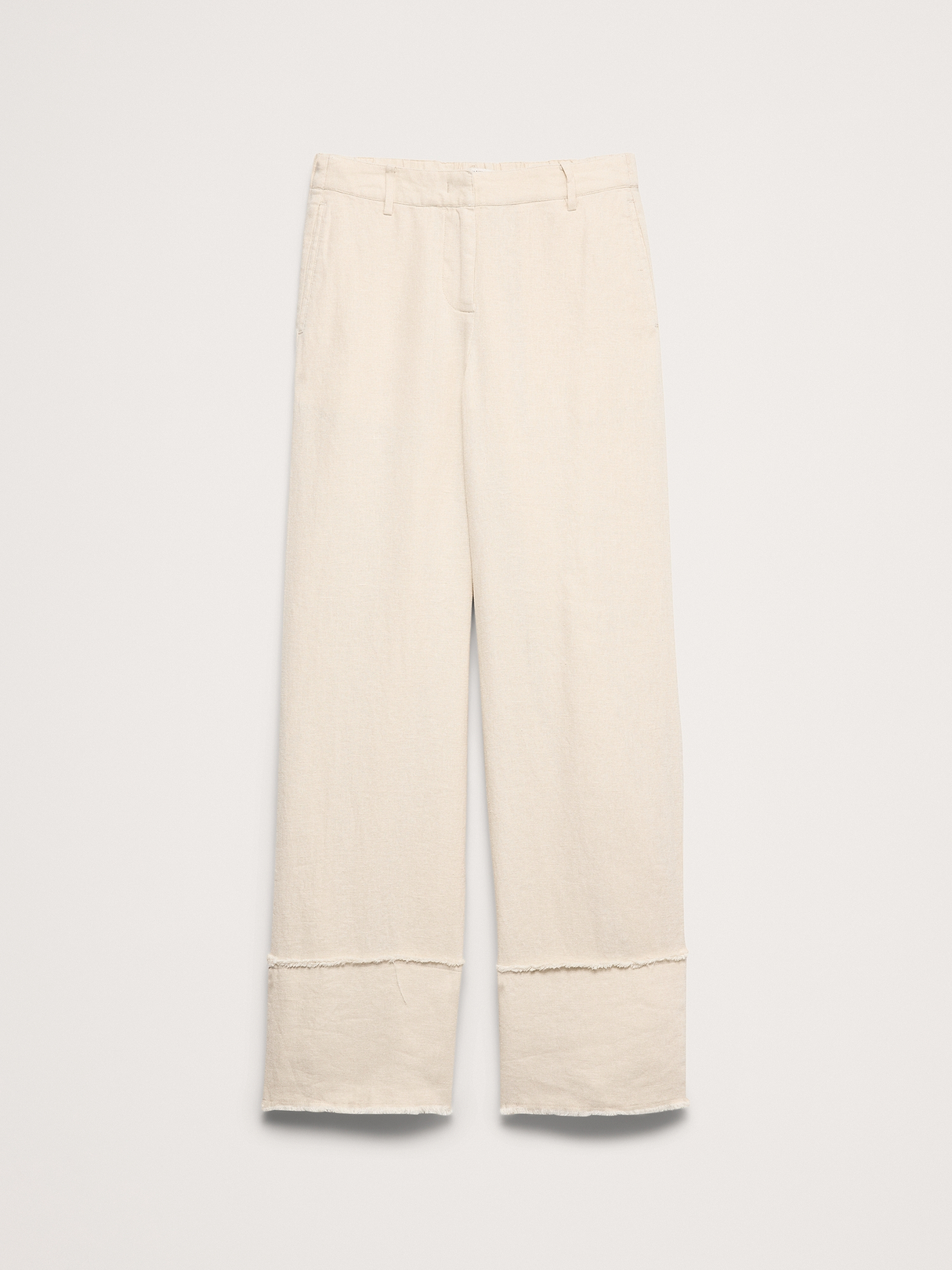 The Everyday Wide-Leg Pant in Fringe-Hem Linen | Banana Republic