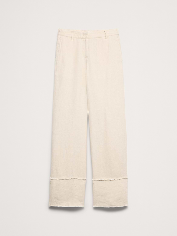 The Everyday Wide-Leg Pant in Fringe-Hem Linen