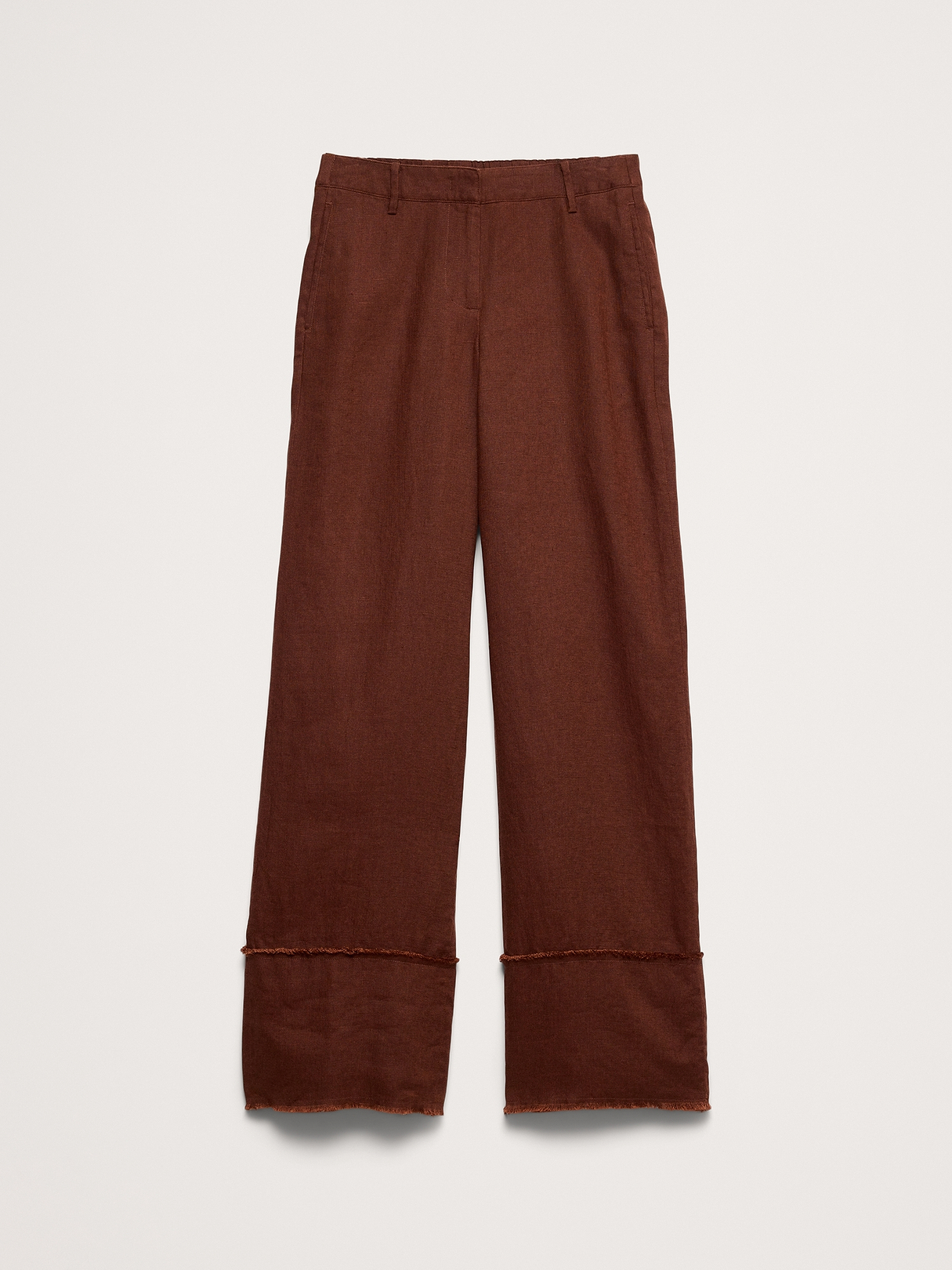パンツ 00s BANANA REPUBLIC LINE wide pants The Everyday Wide-Leg Pant in Fringe-Hem Linen | Banana Republic