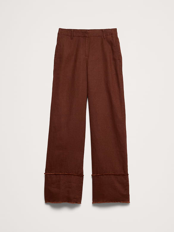 The Everyday Wide-Leg Pant in Fringe-Hem Linen