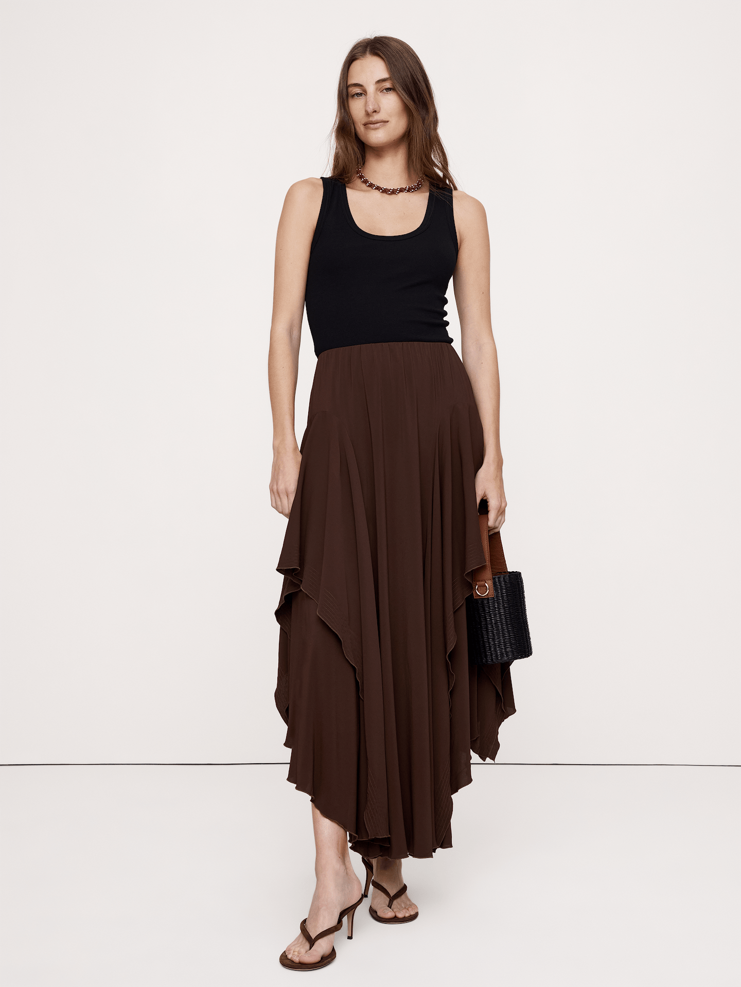 Image number 3 showing, Drapey Georgette Ruffle Maxi Skirt
