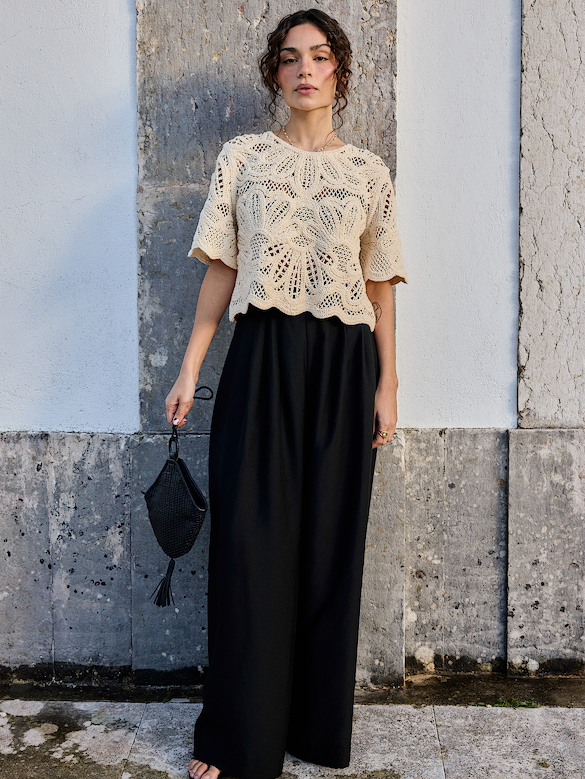 High-Rise Wide-Leg Palazzo Pant