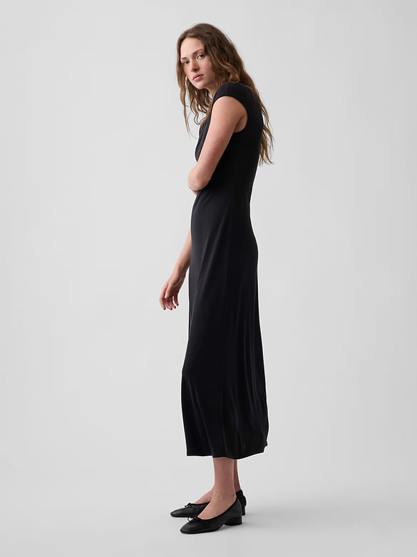 Cap-Sleeve Maxi Dress