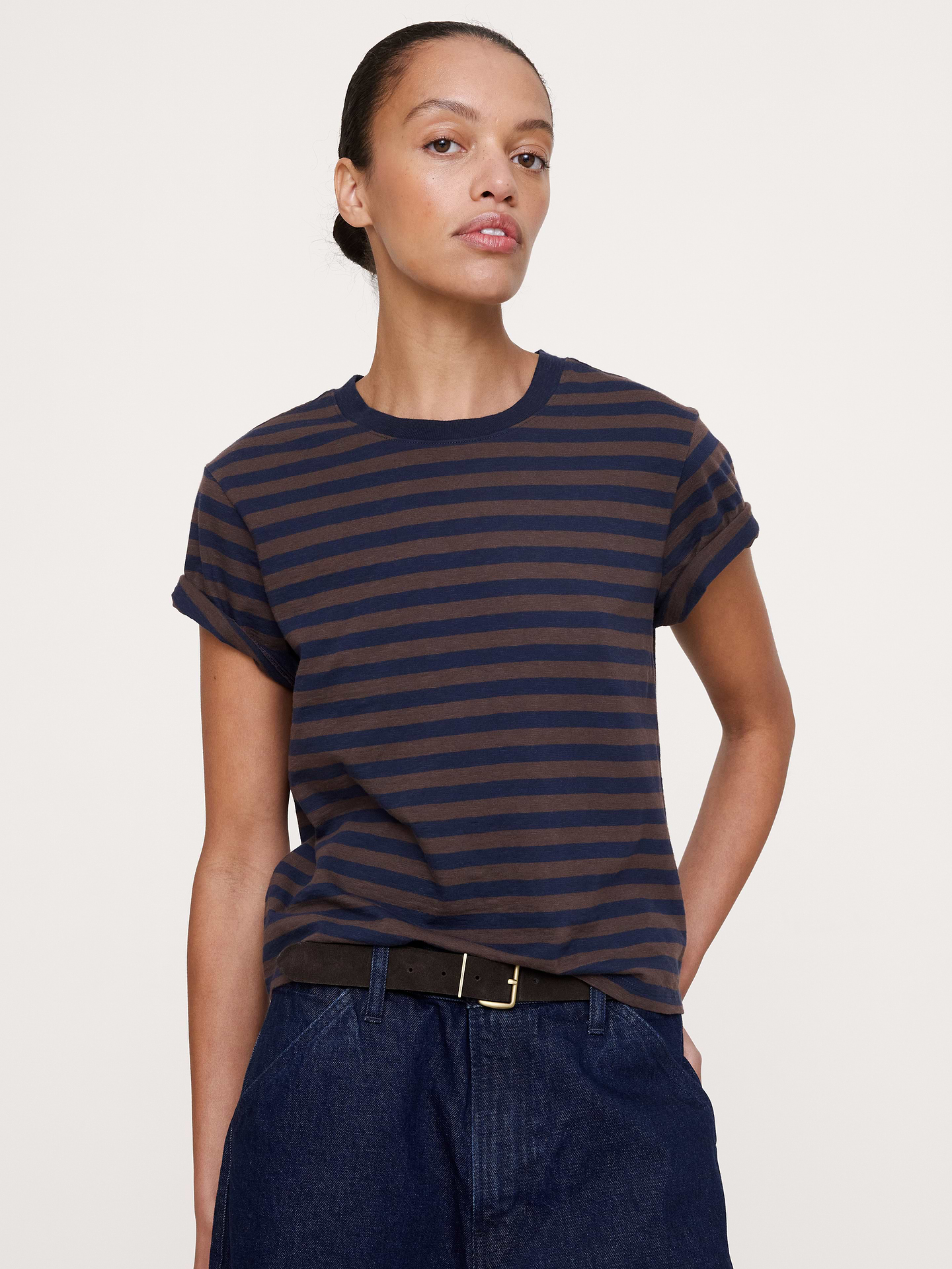Image number 1 showing, Cotton Slub Crew-Neck T-Shirt