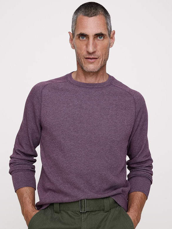 T-shirt ras du cou en tricot de fil flammé double