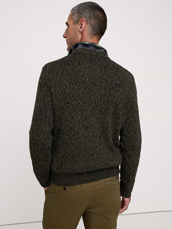 Marled Cotton-Cashmere Crew-Neck Sweater
