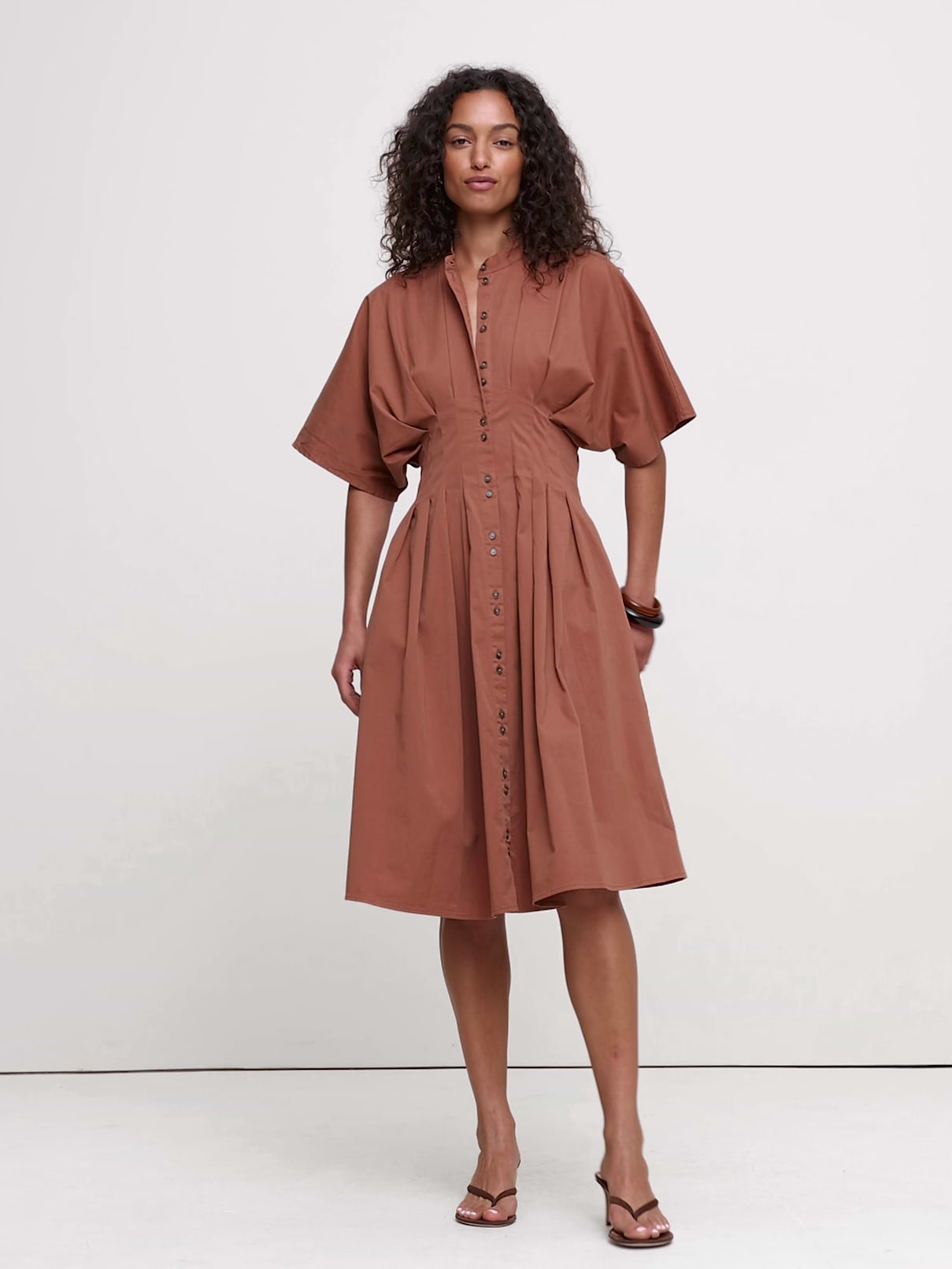 banana republic chiffon pleated midi dress Women's Stretch-Cotton Shirt Burnt Cinnamon Brown Petite Size L Joie Yellow Black Polka Gap factory Blouson fit Size:US48 birthdaypush