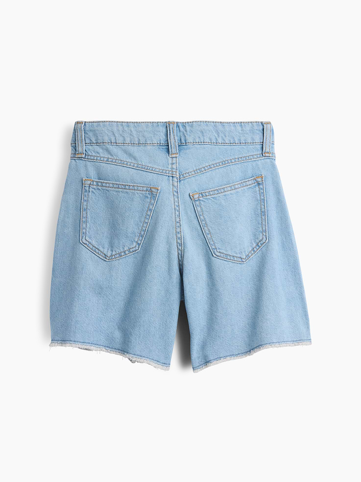Image number 2 showing, Kids Mid Rise Drawstring Denim Shorts