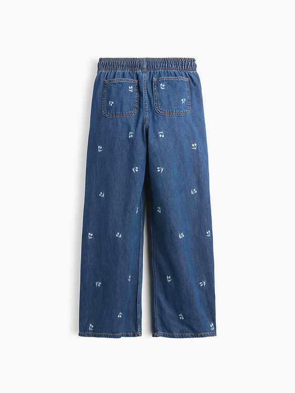 Kids Pull-On Wide Leg Jeans
