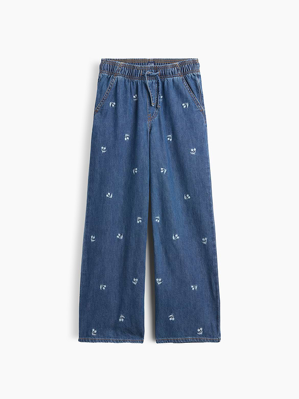 Kids Pull-On Wide Leg Jeans