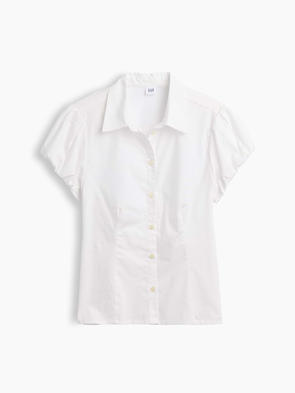 Poplin Puff Sleeve Shirt