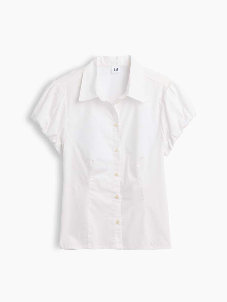 Image number 5 showing, Poplin Puff Sleeve Shirt