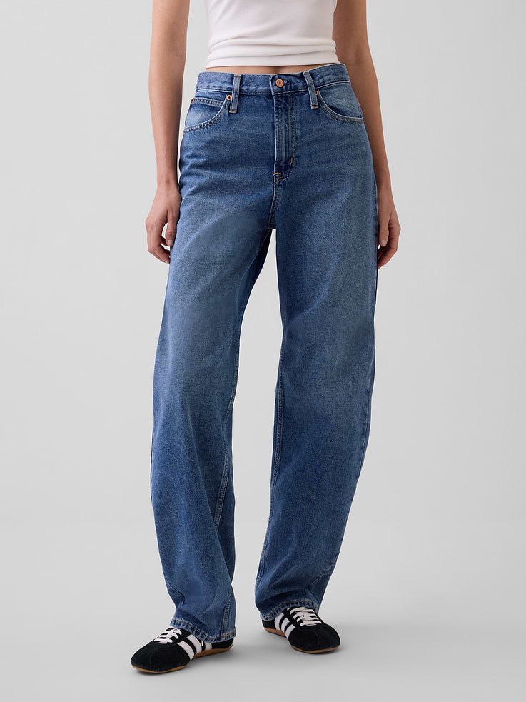 Image number 2 showing, High Rise Barrel Jeans
