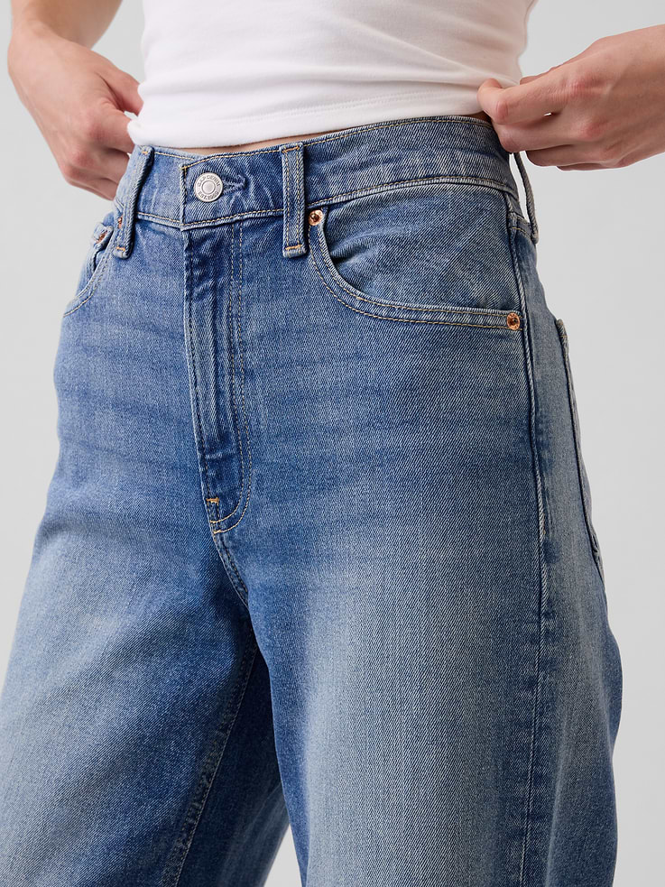 Image number 5 showing, High Rise Stride Wide-Leg Ankle Jeans