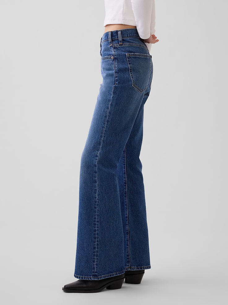 Image number 3 showing, Mid Rise Relaxed Flare Jeans