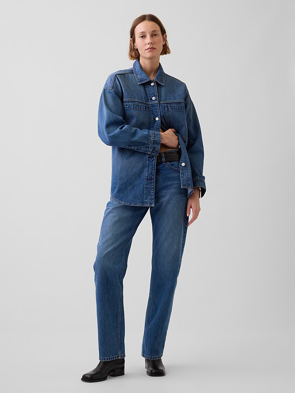 Mid Rise Straight Taper Jeans