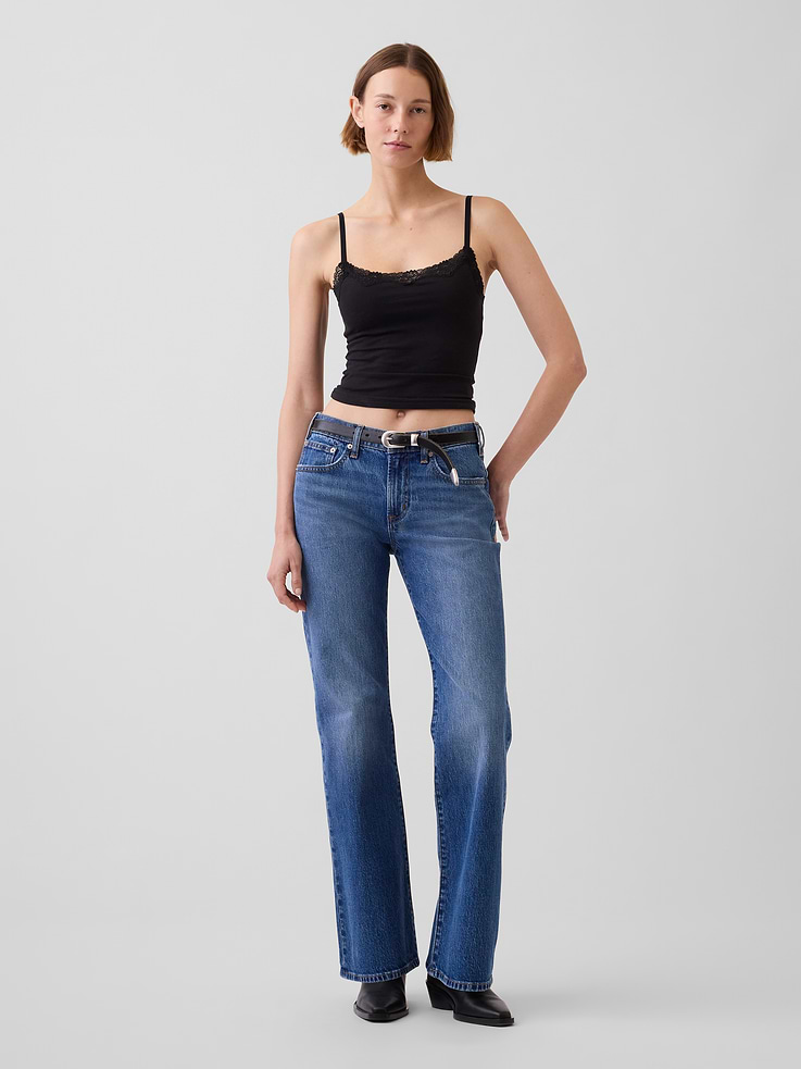 Image number 7 showing, Mid Rise Relaxed Flare Jeans