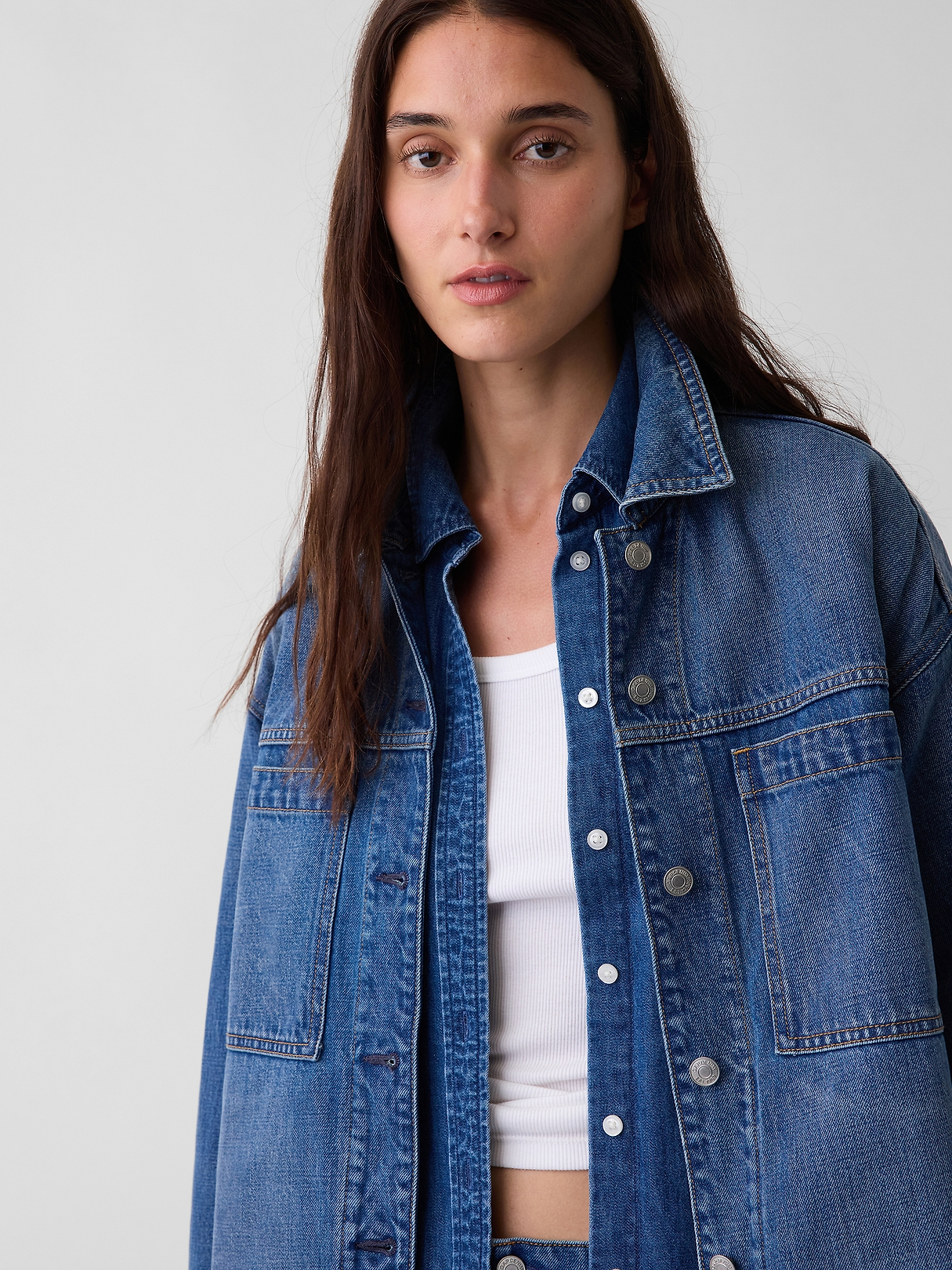 Denim Oversized Shirt Jacket | Gap