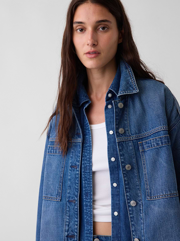 Denim Oversized Shirt Jacket