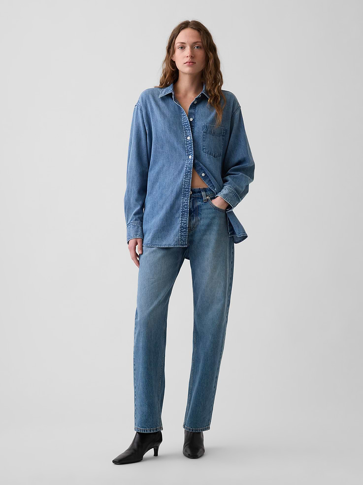 Image number 1 showing, Mid Rise Straight Taper Jeans