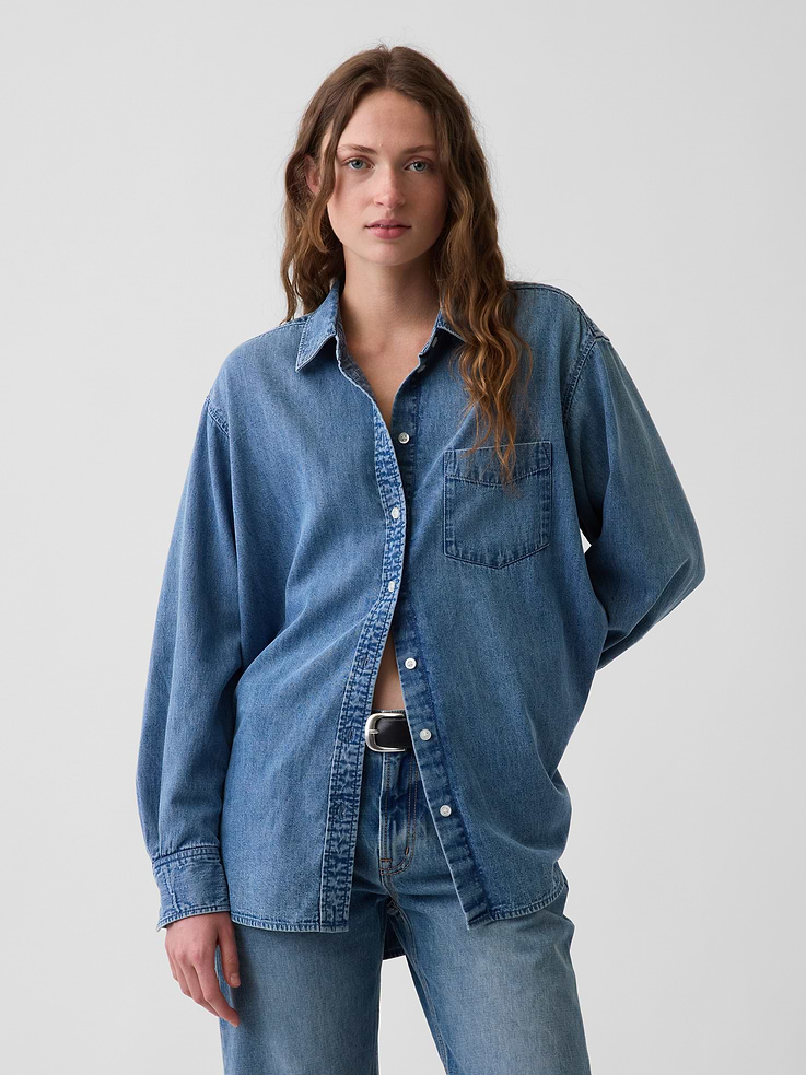 Image number 1 showing, Denim Big Shirt