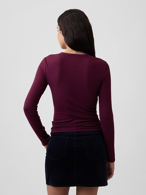 Ribbed Henley T-Shirt
