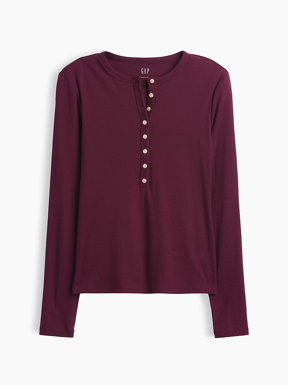 Ribbed Henley T-Shirt