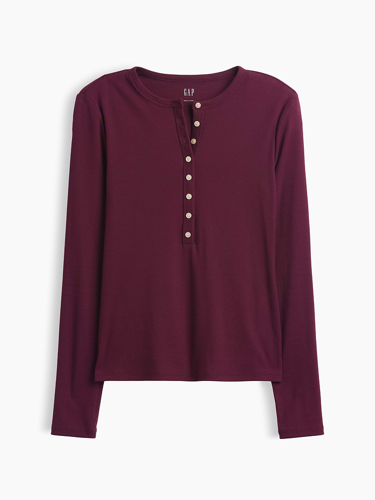 Image number 5 showing, Ribbed Henley T-Shirt