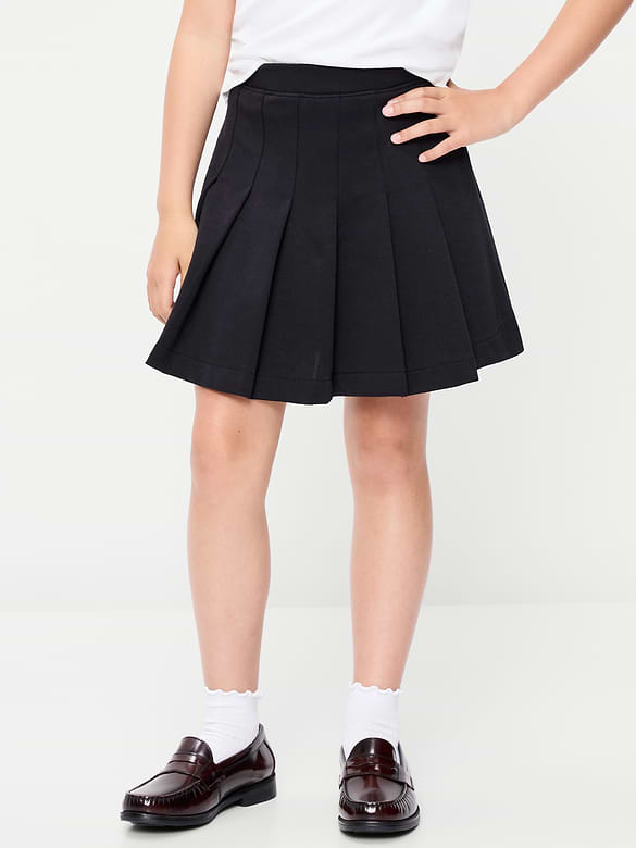 School Uniform Ponte-Knit Pleated Skort for Girls