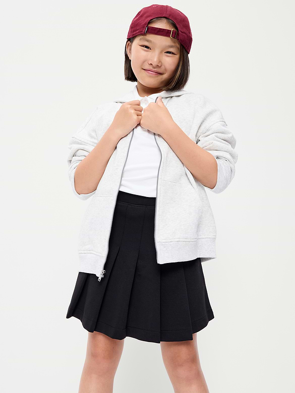 School Uniform Ponte-Knit Pleated Skort for Girls