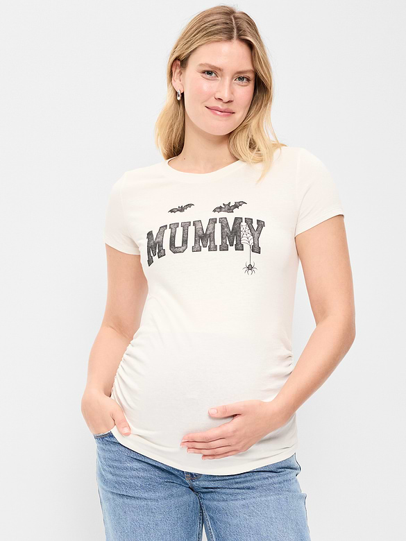 Maternity Graphic Side-Shirred T-Shirt