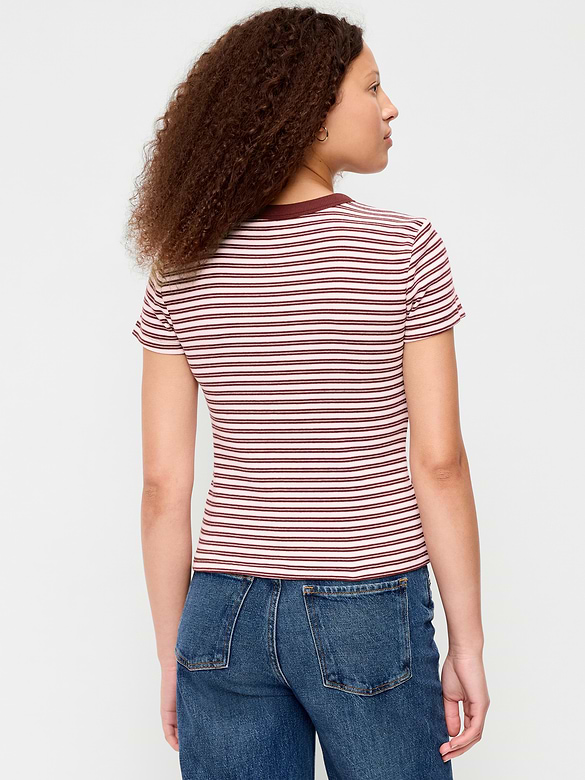 Snug Crew-Neck Ribbed T-Shirt